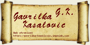 Gavrilka Kasalović vizit kartica